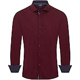 CALVETTI Classic Men's Button Down Dress Shirt Wrinkle-Free and Stretchy Fabric for All-Day Comfort White XXL