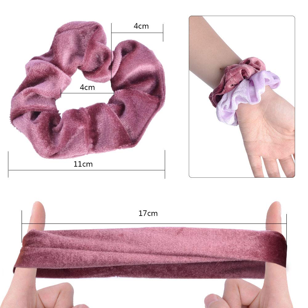 HYCKee 20 Pack Hair Scrunchies, Velvet Hair Ties Elastic Hair Bobbles Bands Ponytail Holder Hair Scrunchy for Girls Women Hair Accessories, 20 Colours