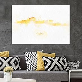 Impressionism Watercolor Style City Landscape of Athens