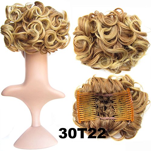 Amazon Com Synthetic Hair Hair Bun Clip In Hair Extensions Blond