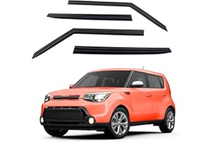 ZZDSNJ Tape-On Windows Visor 4-Piece for 2014-2019 Kia Soul Rain Guards Shield Shade Smoke Black 94367