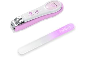 PAFASON Baby Safety Nail Clipper Cutter Trimmer with Nail Catcher and Baby Glass Nail File, Czech Float Glass, Stainless Steel Ideal for Young Children Infant, Newborns Toddlers