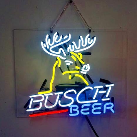 Collectibles Neon New Busch Beer Deer Light Lamp Party Wall Decor Neon Sign 17 X14