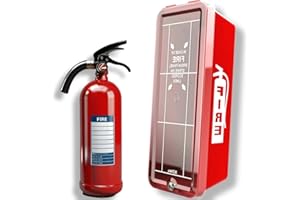 ISOP Fire Extinguisher PVC Box Large 23.46 x 9.37 inches for 5 kg or 10 lb - Fire Extinguisher Indoor / Outdoor Cabinet - Wal