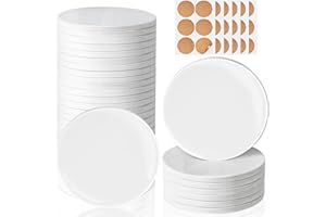 36 Pieces Sublimation Coasters, GOH DODD Glossy Ceramic Tiles Glazed Blanks with Cork for DIY Alcohol Ink Heat Transfer Painting Housewarming Gifts Wedding Arts Crafts School Education, Round, 4 Inch