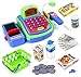 Velocity Toys Toy Cash Register Imagine Multi-functional Educational Pretend Play Battery Operated Toy Cash Register w/Working Calculator and Microphone,Scanner,Money and Credit Card,Groceries(Green)