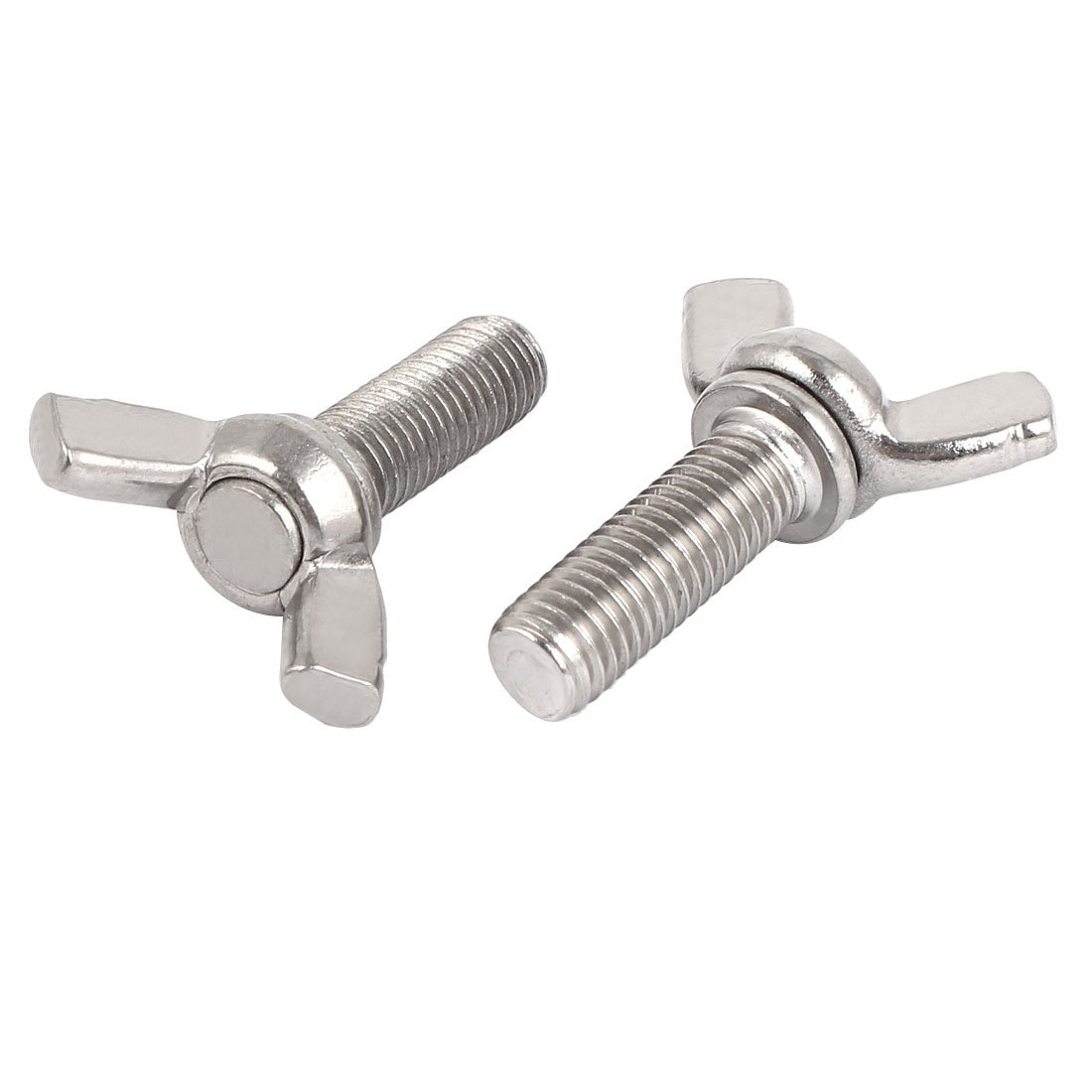 sourcingmap Metric M10 x 30mm 304 Stainless Steel Butterfly Wing Nut Screw 2pcs