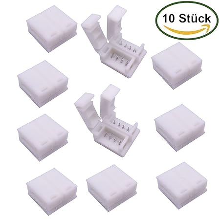 LitaElek 10pcs Wasserdichten 4 polig LED Verbinder Klammer für 10mm Breit Wasserdichten 5050 RGB LED Streifen Stripes LED Sch
