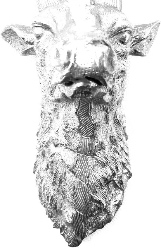 New - Contemporary Metal Wall Art Sculpture - Large Ruffle Stag Head - Silver - Image 5