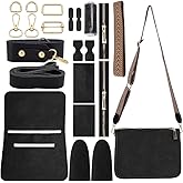 WADORN DIY PU Leather Crossbody Bag Making Kit, Imitation Leather Shoulder Bag Making Materials for DIY Purse Making Handmade Women‘s Handbag Sewing Accessories for Christmas Valentine's Day, Black