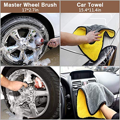 upra Car Duster Kit 6pcs, Multipurpose Car Cleaning Tool Kit - Professional Exterior/Interior Car Wash Brush Kit, Excellent for Home Office Auto Motorcycle Truck