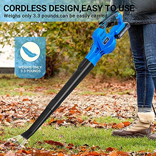 WISETOOL 20V Leaf Blower Cordless, Battery Powered Leaf Blower with 2