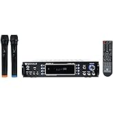 Rockville RPA70WBT V2 1000W 2-Channel USB Bluetooth Karaoke Amplifier/Mixer with (2) Wireless Mics, Optical/Coaxial/RCA Inputs, Echo Control, for Home Karaoke & Parties