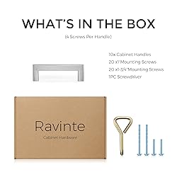 Ravinte 10 Pack Square Bar Kitchen Cabinet Handles