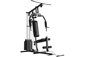 HARMONYHEALTH Multifunctional Home Gym Machine - Full Body Workout Station with 100LB Weight Stack, LAT Pulldown, Chest Press & Leg Extension, Compact Strength Training Equipment for Home Use
