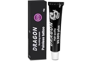 DRAGON NUMBING CREAM Painless Tattoo Numbing Cream for Tattoos Extra Strength 6 Hours Maximum Strength Numbing Cream for Piercing 5% Lidocaine Numbing Cream for Waxing and Microneedling 10g