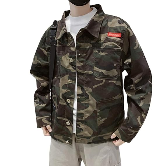 men camouflage denim jacket