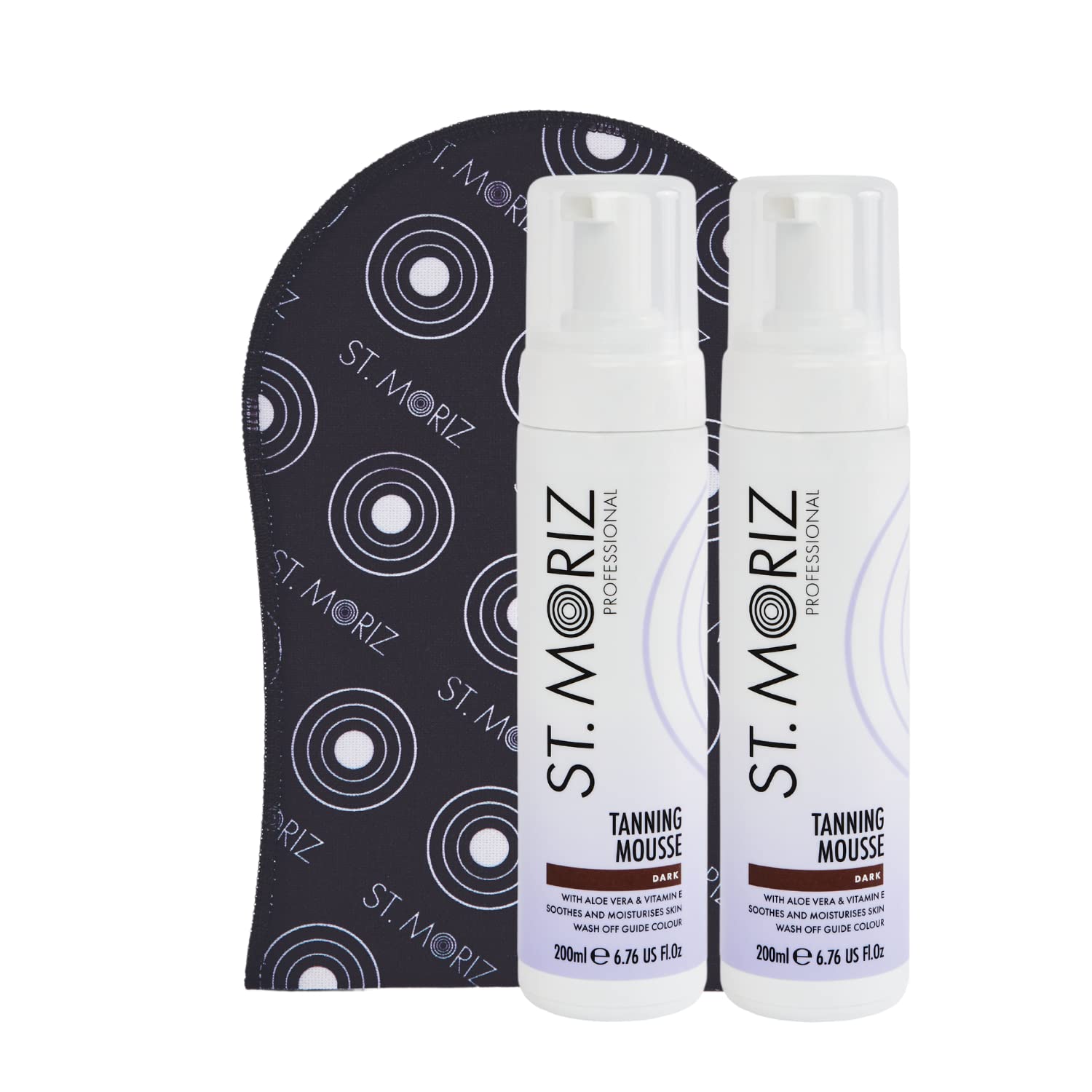 St Moriz Instant Self Tanning Mousse in Dark Tone with Mitt - 2 x 200 ml