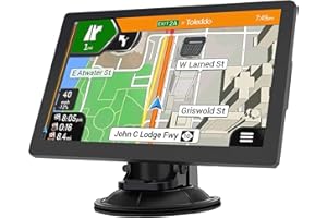 NAVMOIR GPS Navigator for Car/Truck/RV – 9” HD Touchscreen, Custom Truck Routing, Free Lifetime 2025 Maps (US/Canada/Mexico), Lane Guidance, Speed & Red-Light Alerts, Voice Navigation