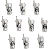 Acxico 10Pcs Charms Coffee Cup 3D Tibetan Silver Beads Zinc Alloy Pendant DIY