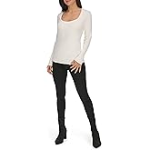 Calvin Klein Womens Square Neck Long Sleeve Sweater