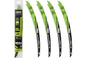 15" Japanese Teeth Reciprocating Saw Blades Wood Pruning - FACHLICH 4pcs Curved Edge 6TPI for Tree Trimming, Wood Cutting, Cr