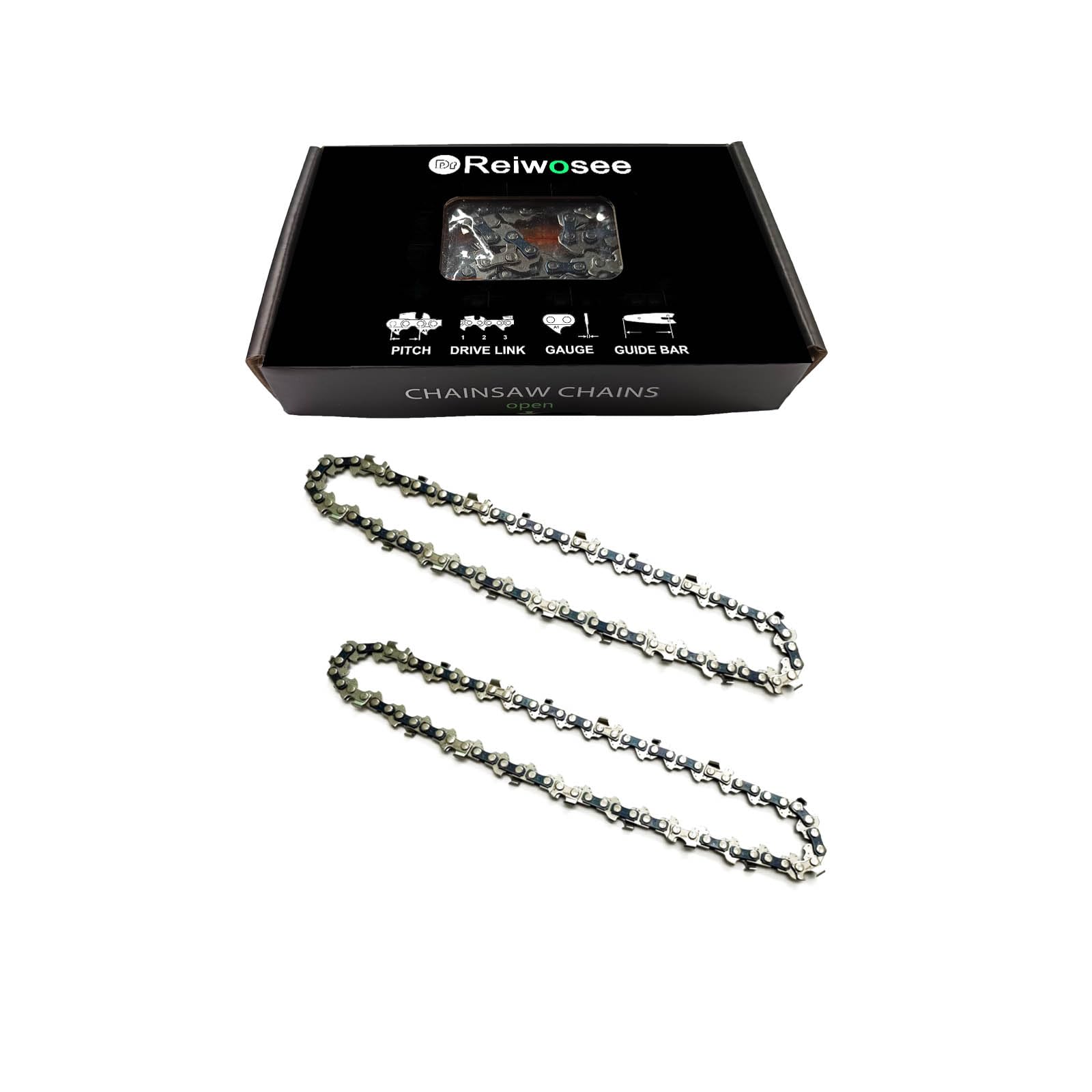 6 Inch Chainsaw Chain 1/4" 0.043" 37DL Replacement for 21V-42V Mini Cordless Electric Chainsaw, High-Temp Hardened Steel, Saw Chain Accessories for Garden Pruning & Wood Cutting (2 Pack)