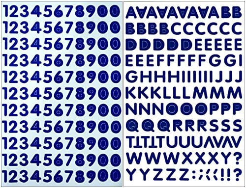 "10 Sheets" "0.7 Inch" Numbers &amp; Letters Alphabets Sticker Decal Graphic Logo Sign Stickers Car Blue