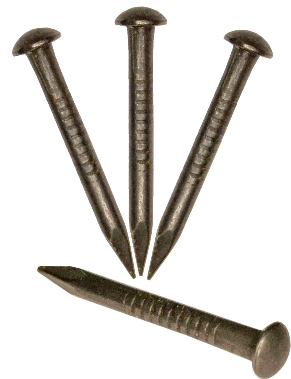 FUXXER® 50 x Antique Brass Design Round Head Nails, Vintage Bronze, 22 mm x 2 mm, Set of 50