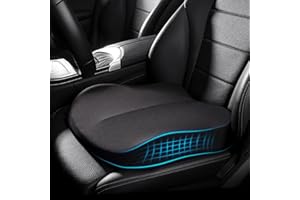 Putniu Adult Booster Car Seat Cushion, Wedge Memory Foam Pad for Driving Seat, Effectively Increase Height by 3.94 inch, Car Travel Accessories for Long Trips, (Black)