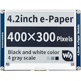 Waveshare 4.2 Inch E-Paper Display Module Kit 400 x 300 Resolution 3.3 V/5 V E-Ink Electronic Screen with Embedded Controller SPI Interface for Raspberry Pi/Jetson Nano/Arduino, Support Full Refresh