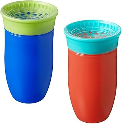 Nuby All Around No Spill Sippy Cup Water Bottle 2 Pack 300ml 6M+ Boy
