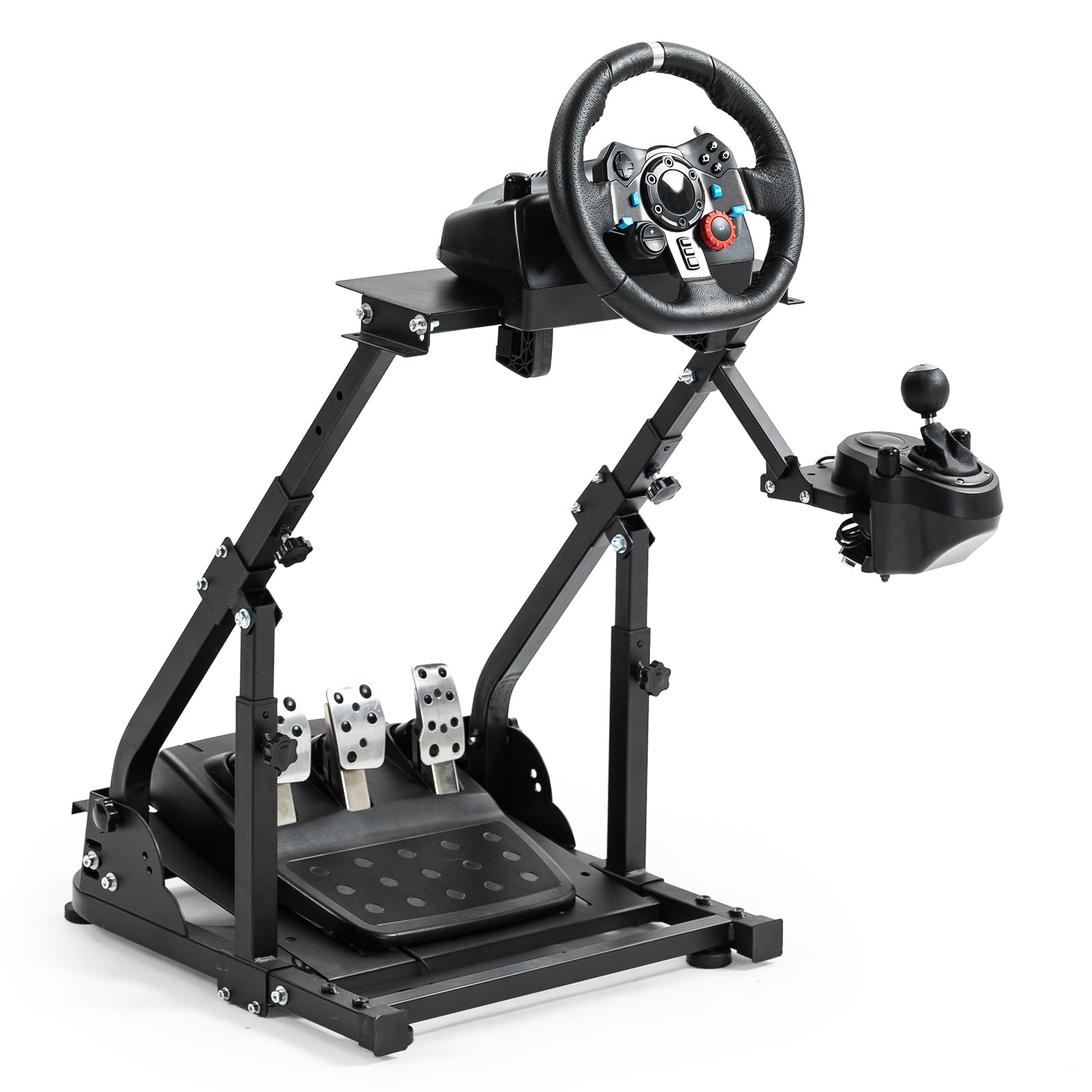 Hottoby G923 - Barra de refuerzo para volante de carreras para Logitech Thrustmaster G27, G29, G920 T300RS, T80, T150, marco de simulador de conducción, sin volante, pedales, freno de mano