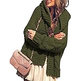Hooded Cardigans Sweater Women Long Sleeve Knit Sweater Coat Open Front Cardigan Jacket Lightweight Oversized Outwear