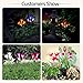CLAONER Solar Garden Stake Lights, 3 Pack Solar Flower Lights Outdoor with 12 Lily Flowers Waterproof Muti-Color Changing LED Lights for Outdoor Decorative Like Garden, Yard, Patio, Walkway, Pathway