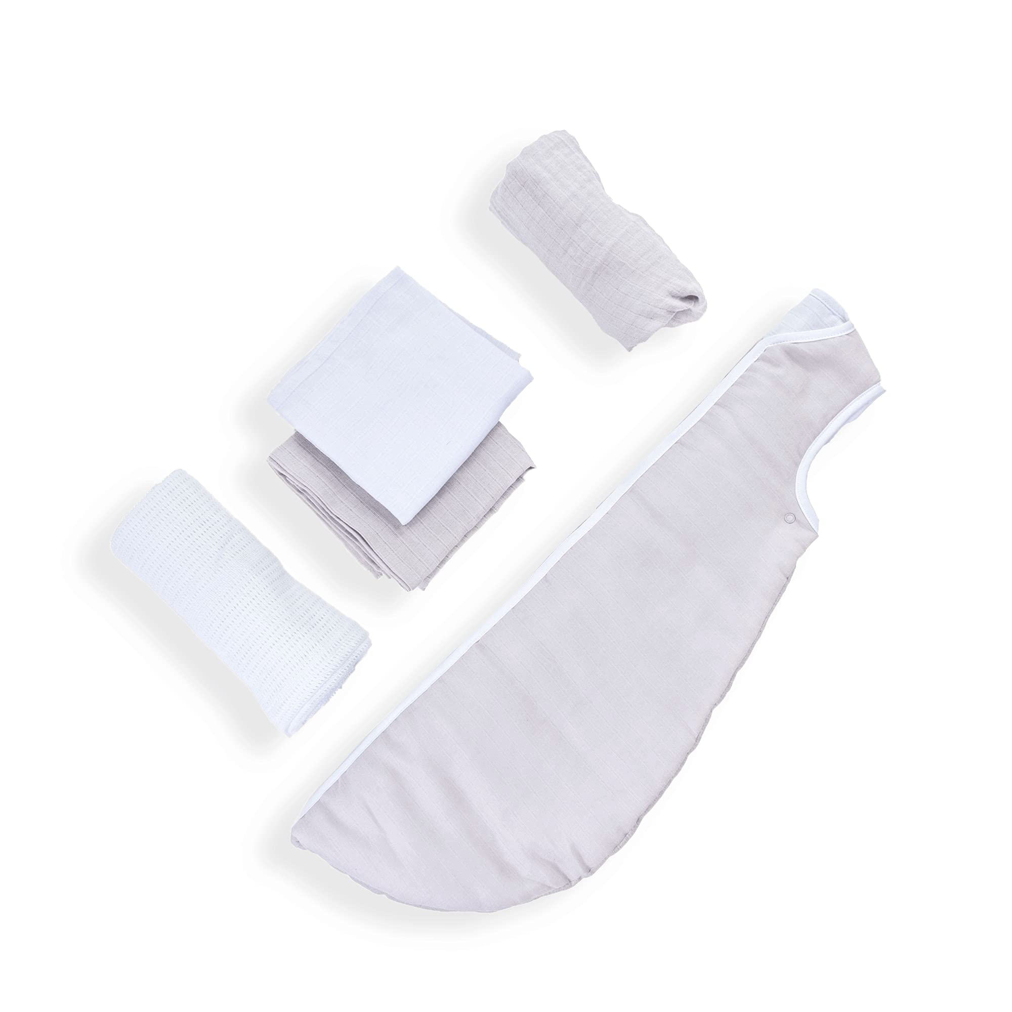 Clair de Lune Nightime Bundle Baby Gift Set - Sleeping Bag - Swaddle - Muslins - Blanket