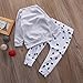 Baby Boy Girl 2pcs Set Outfit Milk Print Long Sleeve Top+Dot Pattern Long Pants (12-24months, Gray)