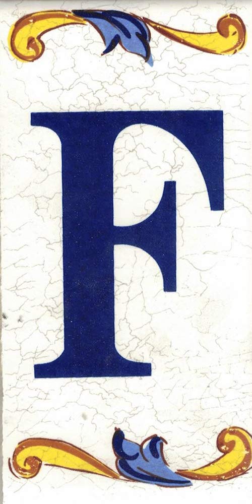 GOLDEN TORO NUMBERS HOUSE. Numbers and Letters on Tile. Ceramic Tile Crackle Style Names and Addresses Large Crackle Design 7.5 x 15 cm, white