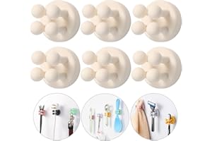 iBetterLife Self-Adhesive Shower Razor Holder - 6Pcs Wall Mounted Hooks Hanger for Clipping & Hanging Toothbrush Towel Loofah Bathroom Kitchen Home Office Dorm Room Essentials Storage Wreath Hook