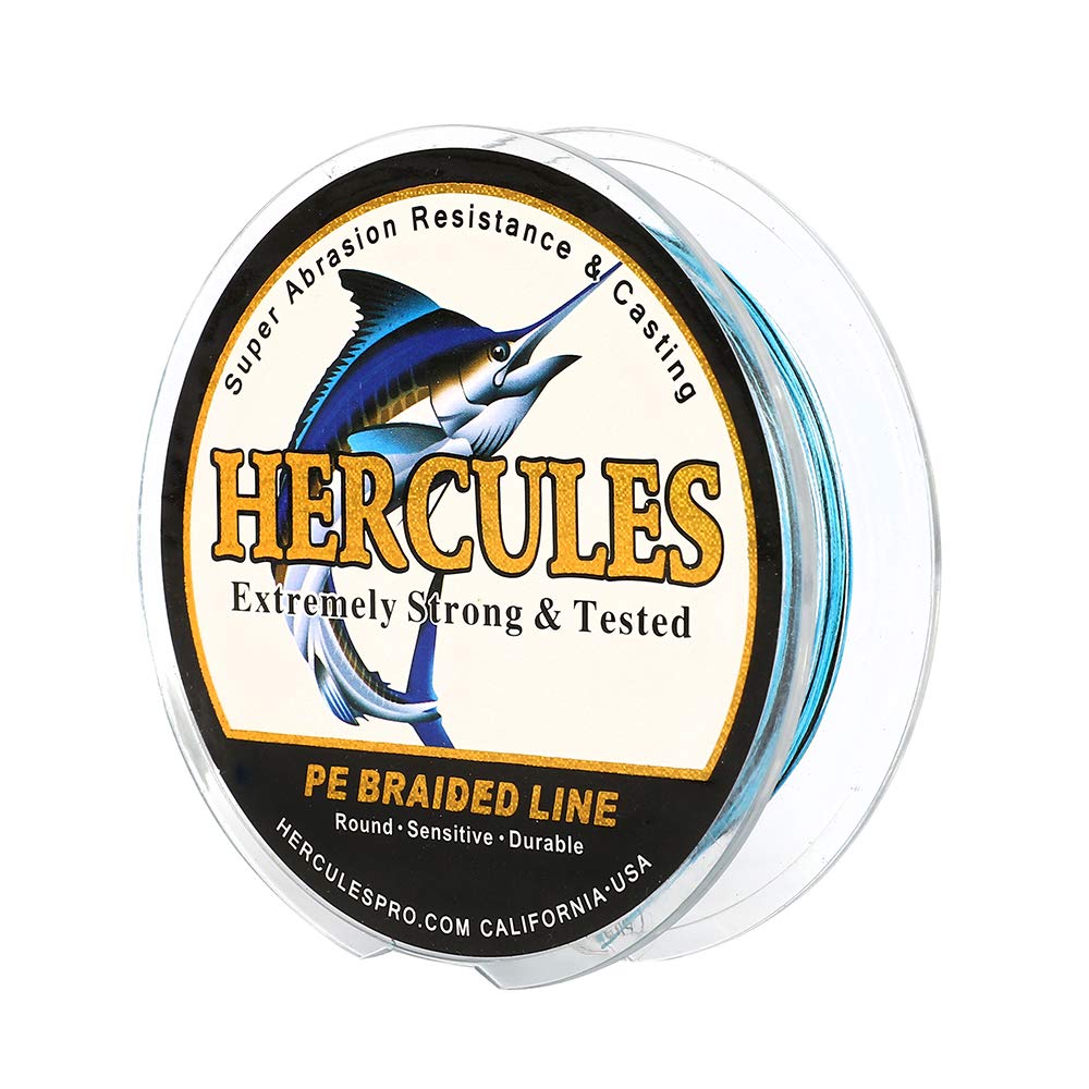 Hercules Super Cast 300M 328 Yards Braided Fishing Line 15 LB Test for Saltwater Freshwater PE Braid Fish Lines Superline 8 Strands - Blue Camo, 15LB (6.8KG), 0.16MM