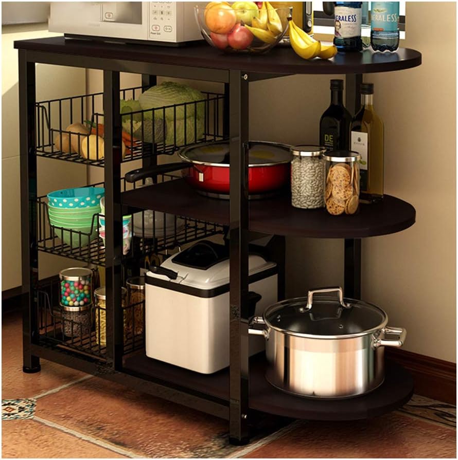 Storage Rack Stainless Steel Shelves Kitchen Shelf Storage Shelf Shelving Units Standing Shelf Units Kitchen Shelf Unit Kitchen Storage Trolleys Kitchen Appliance Shelf Microwave Oven Cupboard Black Amazon Co Uk Home Kitchen