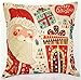 4TH Emotion Colorful Christmas Santa Claus Standard Cotton Linen Decorative Throw Pillow Covers Cushion Covers 18 X 18(#hot)