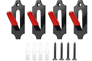 BAMBOO'S GROCERY LOKII 4 Pack European Skull Wall Mount Bracket Hangers, for Deer Mule Antelope Coyote Skull, Suitable for Indoor or Outdoor, with Screw Expansion Bolts, Red Silicone Protector