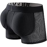JOCKMAIL Mesh Mens Underwear Boxer Back Mens Padded Underwear Boxer with Hip Pad Men's Boxers