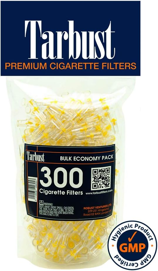 Tarbust Disposable Cigarette Filters, Bulk Economy Pack, 300 Filters