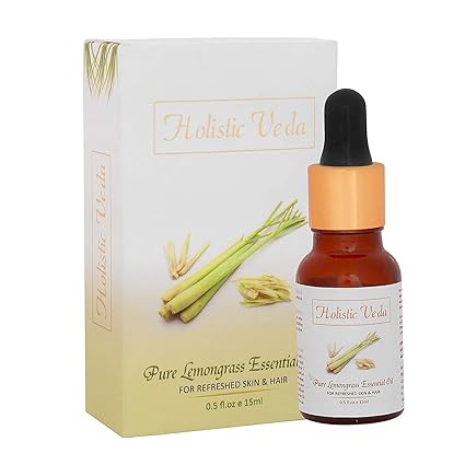 HOLISTIC VEDA Pure Lemongrass Essential Oil Steam Distilled Natural And Pure(15 Ml)