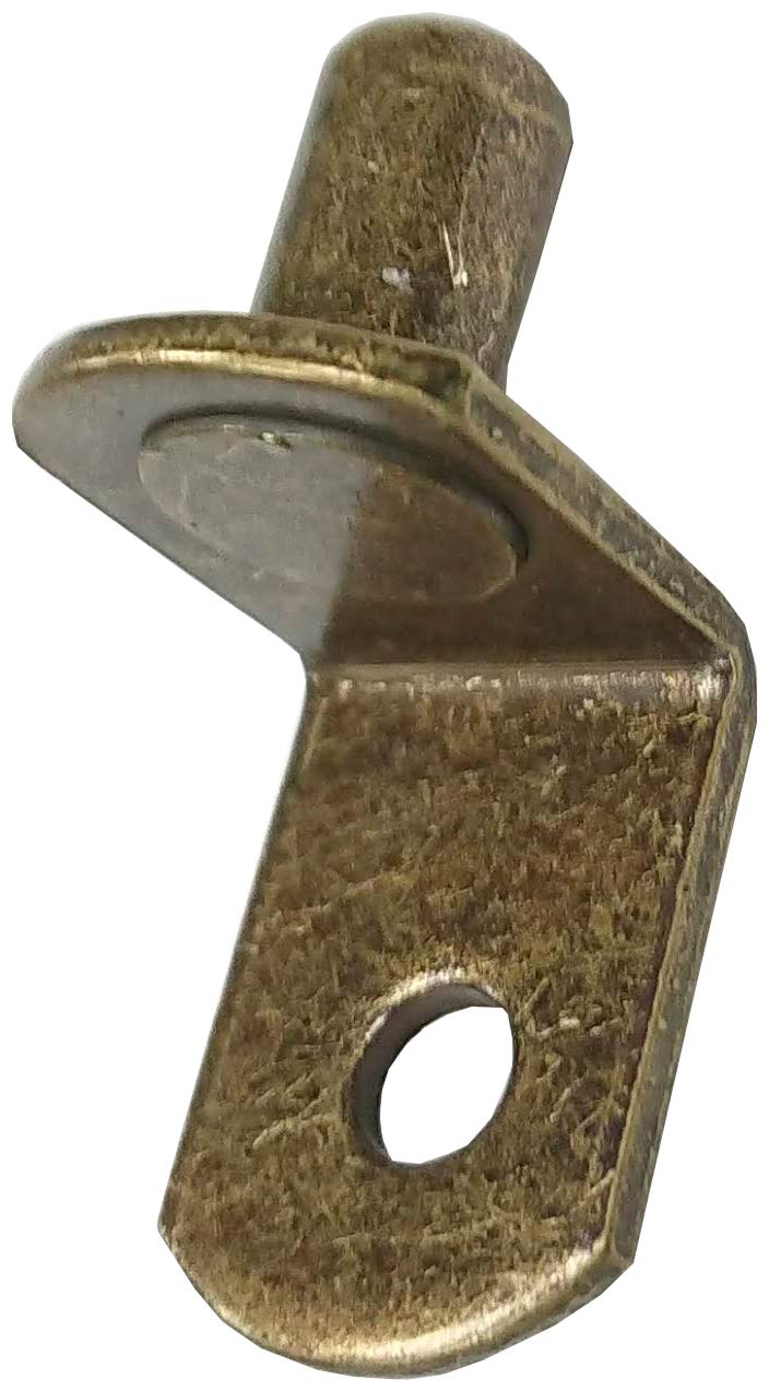 Merriway BH06747 (20 Pcs) Steel Shelf Supports Lap Type with Hole Antique Bronze 6mm Diameter Pin - Pack of 20 Pieces