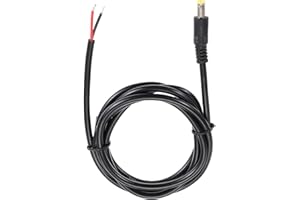 MECCANIXITY DC Power Pigtails Cable, 5.5mm x 2.5mm Male Barrel Plug Connector to Bare Wire Open End 150cm for PC Laptop Toys 