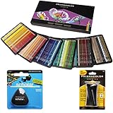 Prismacolor Colored Pencils Box of 150 Assorted Colors, Triangular Scholar Pencil Eraser and Premier Pencil Sharpener