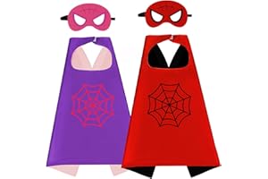Mizzuco Superhero Capes for Kids Cloak with Mask Halloween Costumes and Party Dress up 2PCS